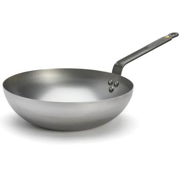 Wok MINERAL B 28 cm, stříbrná, ocel, de Buyer