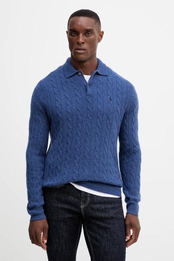 Vlnený sveter Polo Ralph Lauren modrá farba, ľahký, 710974165