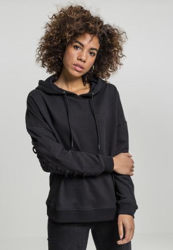 Urban Classics Ladies Laced-Up Hoody black - XS