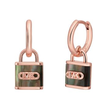 Michael Kors Pozlátené kruhové náušnice s perleťou Kors Lock MKC1743TL791