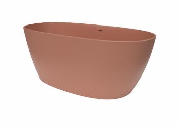 Voľne stojaca vaňa SAT Aula 160x78,7 cm liaty mramor ľavá aj pravá ružová růžová SATAULA1600P