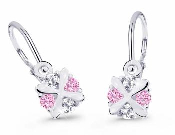 Cutie Jewellery Detské náušnice z bieleho zlata C2153-10-X-2 ružová