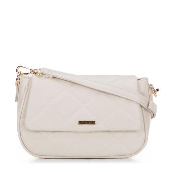 Dámska crossbody kabelka z ekokože s prešívaním krémová 29-4Y-609-0