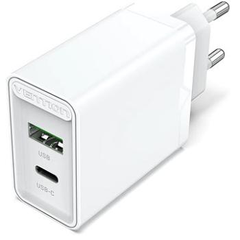 Vention 2-Port USB (A+C) Wall Charger (18 W + 20 W PD) White (FBBW0-EU)