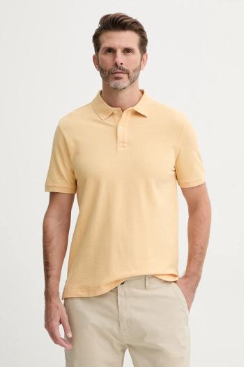 Bavlnené polo tričko United Colors of Benetton pánske, béžová farba, melanžové, 3088U3023