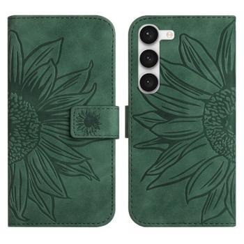 ART SUNFLOWER Peňaženkové puzdro s remienkom Samsung Galaxy S23 5G zelené