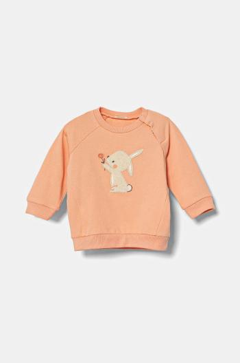 Detská mikina United Colors of Benetton oranžová farba, s nášivkou, 36MJA105G
