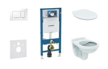 GEBERIT - Duofix Set predstenovej inštalácie, klozet Alpha s doskou, tlačidlo Sigma30, biela/chróm 111.300.00.5 ND5