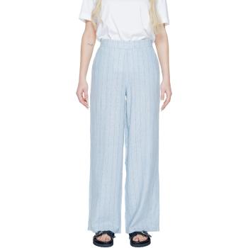 Vero Moda  Vmmindy Mw Wide Pinstripe Linen 10304667  Padavé nohavice Modrá