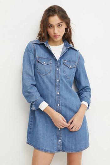Rifľové šaty Tommy Jeans mini, rovný strih, DW0DW19853