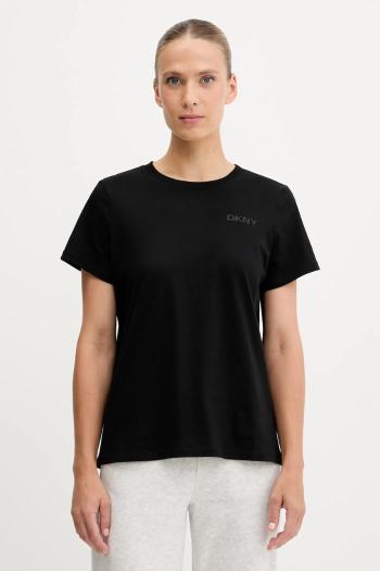 Bavlnené tričko Dkny dámske, čierna farba, DP5T1372
