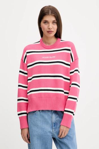 Bavlnený sveter Guess Jeans modrá farba, ľahký, W4BR09 Z3HM1