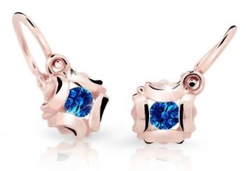 Cutie Jewellery Slušivé detské náušnice z ružového zlata C2216-10-X-4 modrá