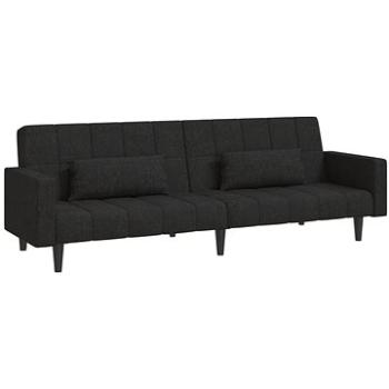 2-miestna rozkladacia pohovka a 2 vankúše čierna textil, 337491