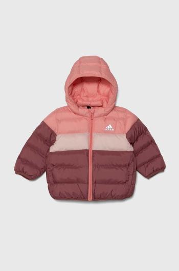 Detská bunda adidas I SDKT ružová farba, IX3299