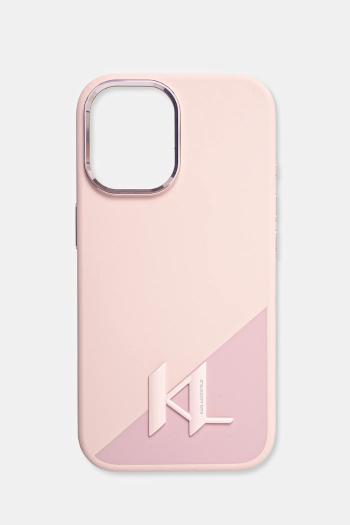 Puzdro na mobil Karl Lagerfeld iPhone 16 6.1 ružová farba, KLHMP16SSCMKMPCP