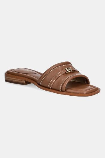 Kožené šľapky MICHAEL Michael Kors Mandy dámske, hnedá farba, 40R5MAFS2L.230