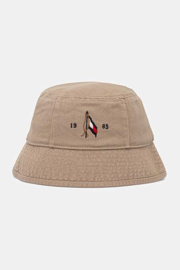 Bavlnený klobúk Tommy Hilfiger zelená farba, bavlnené, AM0AM13384