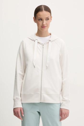 Mikina Dkny dámska, béžová farba, s kapucňou, jednofarebná, DP5J9510