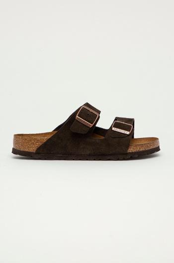Semišové šľapky Birkenstock Arizona pánske, hnedá farba