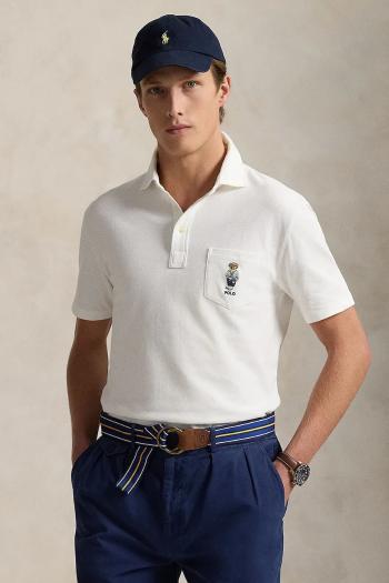 Bavlnené polo tričko Polo Ralph Lauren biela farba, jednofarebné, 710963818