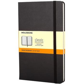 MOLESKINE L, tvrdé dosky, linkovaný, čierny (QP060)