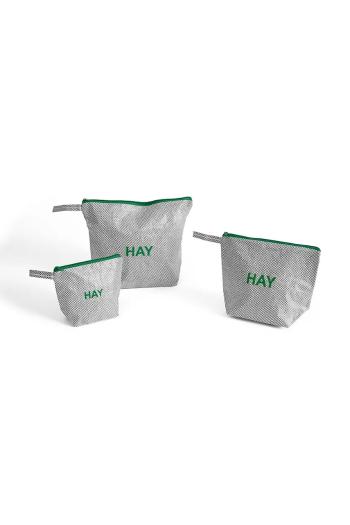 Sada organizérov HAY Candy Mono Wash Bag 3-pak šedá farba