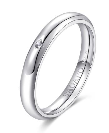 S'Agapõ Pánsky snubný prsteň s kryštálom For Love SFV40 67 mm