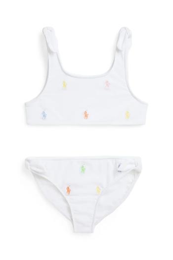 Dvojdielne detské plavky Polo Ralph Lauren biela farba, 313964790001
