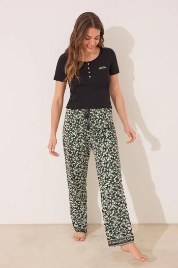 Pyžamo women'secret dámske, čierna farba, 3592390