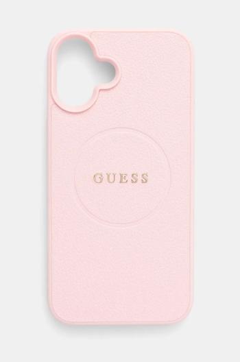 Puzdro na mobil Guess iPhone 16 Plus 6.7 ružová farba, GUHMP16MPGHSMMP