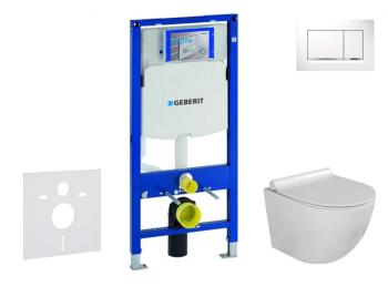 GEBERIT - Duofix Set predstenovej inštalácie, klozetu Gaia a dosky softclose, tlačidlo Sigma30, biela/chróm SANI11CA3111