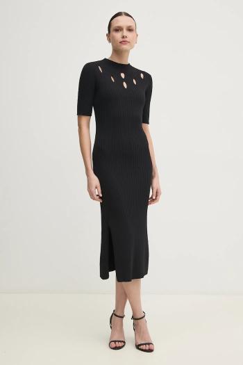 Šaty Dkny čierna farba, midi, priliehavá, P5AUAU74