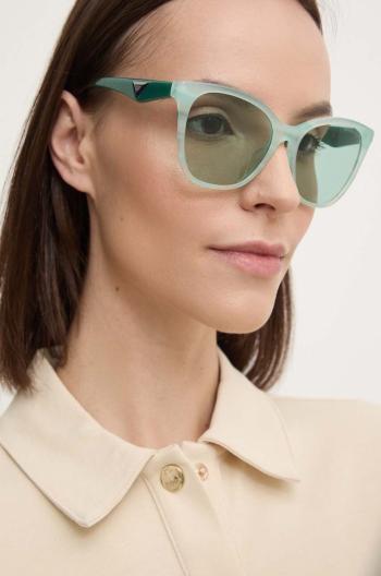 Slnečné okuliare Emporio Armani dámske, tyrkysová farba
