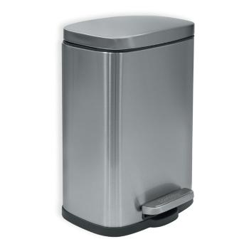 Matt ezüstszínű acél pedálos szemetes 5 l   Akira – Spirella