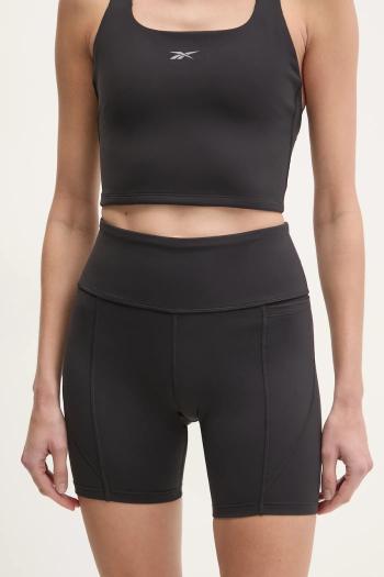 Tréningové šortky Reebok LUX Collection čierna farba, jednofarebné, vysoký pás, 100214845