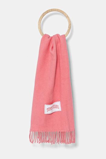 Šál Tommy Jeans dámsky, ružová farba, jednofarebný, AW0AW16997