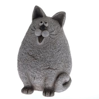 Keramická mačka Lukrecia sivá, 33 x 23 cm