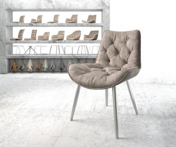 Jedálenská stolička Taimi-Flex taupe vintage kužeľovitá podnož