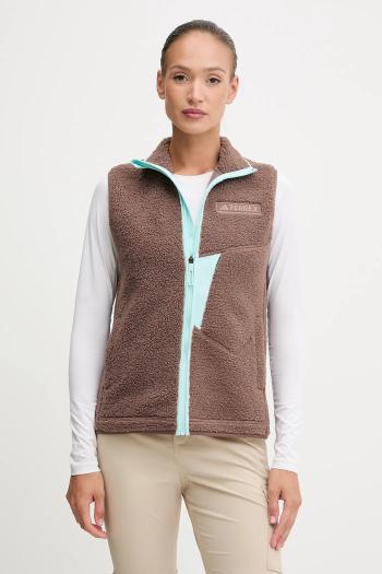 Outdoorová vesta adidas TERREX hnedá farba, prechodná, JN0927