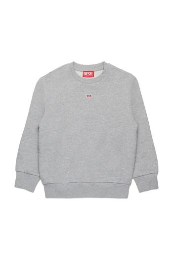 Detská bavlnená mikina Diesel SGINND OVER SWEAT-SHIRT šedá farba, jednofarebná, J02234