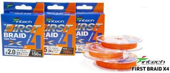 Intech first splietaná šnúra braided line braid x4 orange 150 m - 0,148 mm 5,45 kg