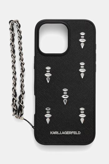 Puzdro na mobil Karl Lagerfeld iPhone 16 Pro Max čierna farba, KLHCP16XPSADJSK
