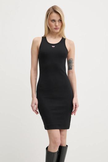 Šaty Diesel D-TANK-LONG-D DRESS čierna farba, midi, priliehavá, A15041.0EJAI