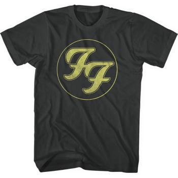 Foo Fighters tričko Gold FF Logo Čierna XXL