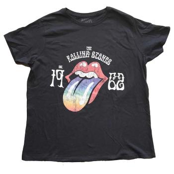 The Rolling Stones tričko Sixty Rainbow Tongue '62 Čierna 3XL