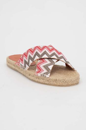 Šľapky Missoni Harlow dámske, béžová farba, M28_002