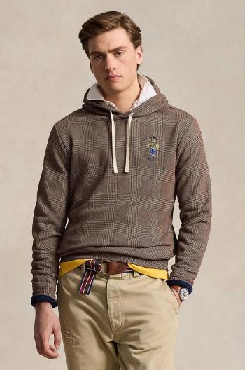 Mikina Polo Ralph Lauren pánska, šedá farba, s kapucňou, vzorovaná, 710951639