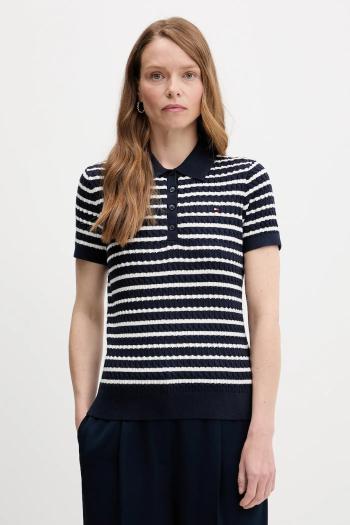 Bavlnený sveter Tommy Hilfiger tmavomodrá farba, ľahký, WW0WW41474