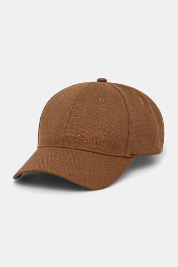 Šiltovka Calvin Klein hnedá farba, jednofarebná, K50K512978